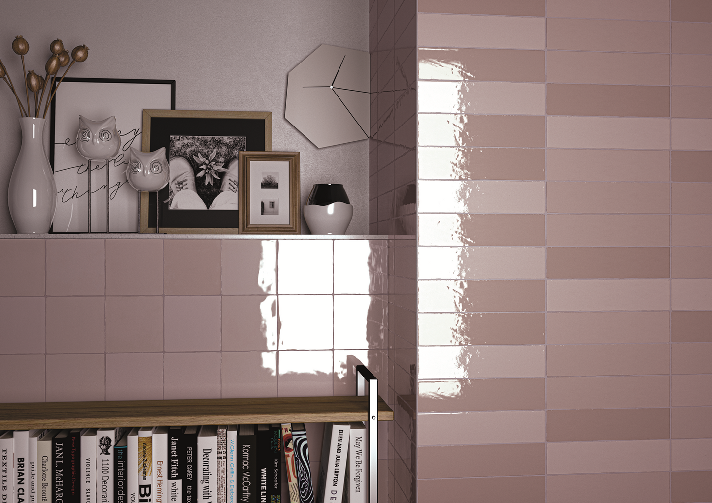 Forma de mano brillante rosa Moos 13x13