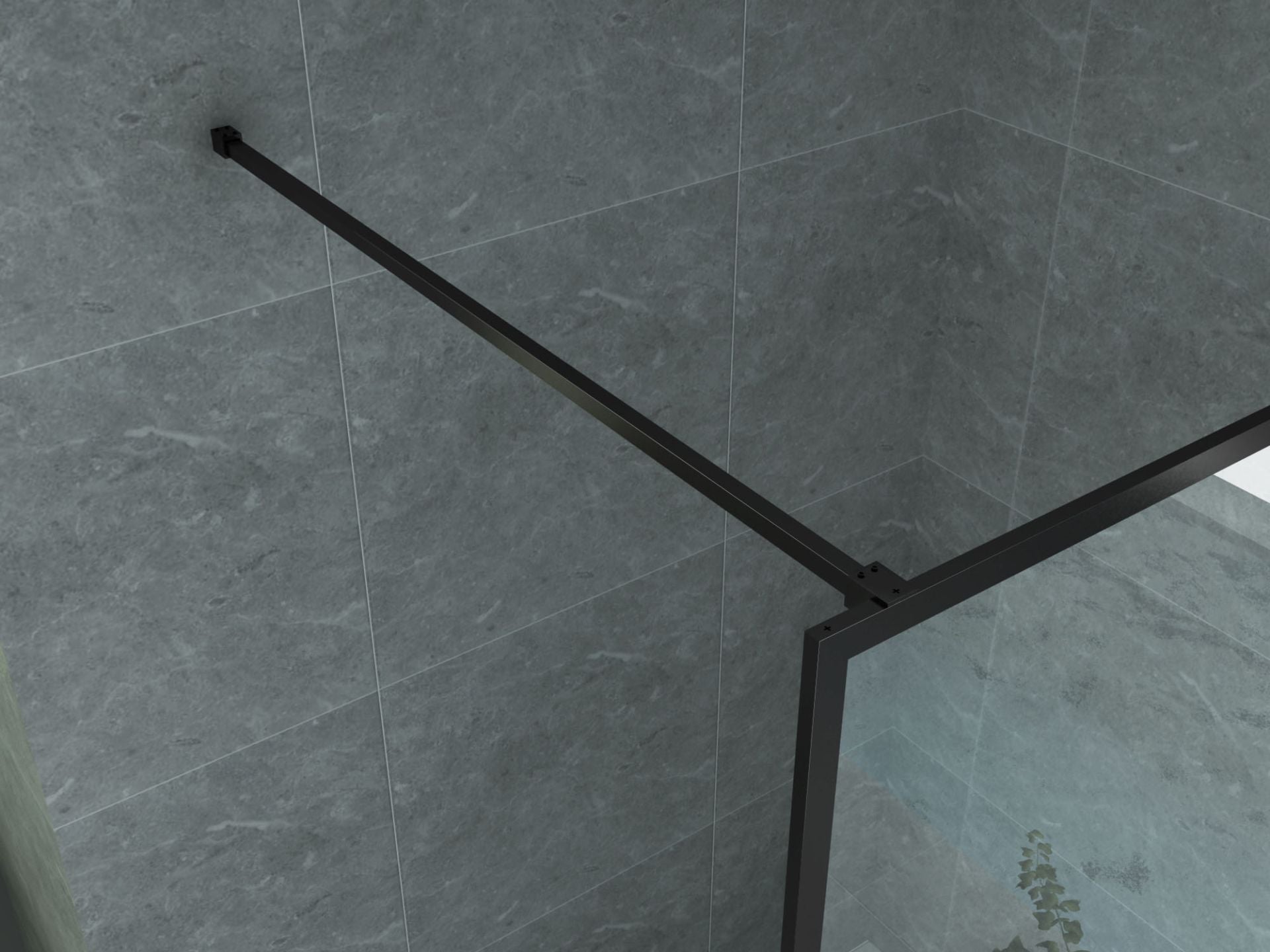 Aloni Inloopdouche | 120X200cm | Mat Zwart | Helder Glas - WDtegels