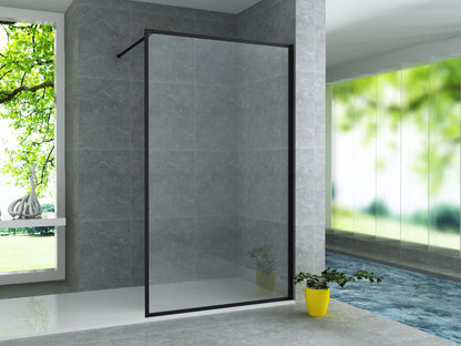Aloni Inloopdouche | 100X200cm | Mat Zwart | Helder Glas - WDtegels
