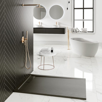 Aloni Elite Douchebak | 120x90x3cm | Composiet | Mat Zwart - WDtegels