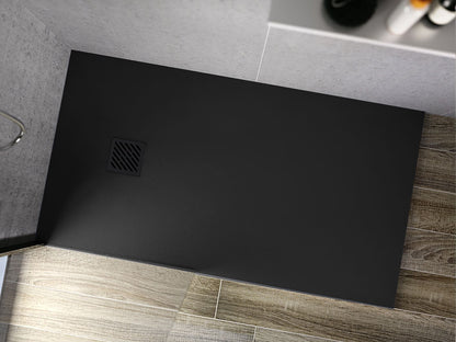 Aloni Madison Douchebak | 120x80x3cm | Composiet | Mat Zwart - WDtegels