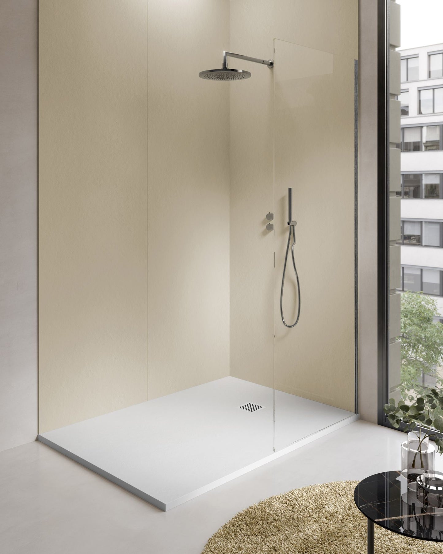 Aloni Madison Douchebak | 120x90x3cm | Composiet | Mat Wit - WDtegels