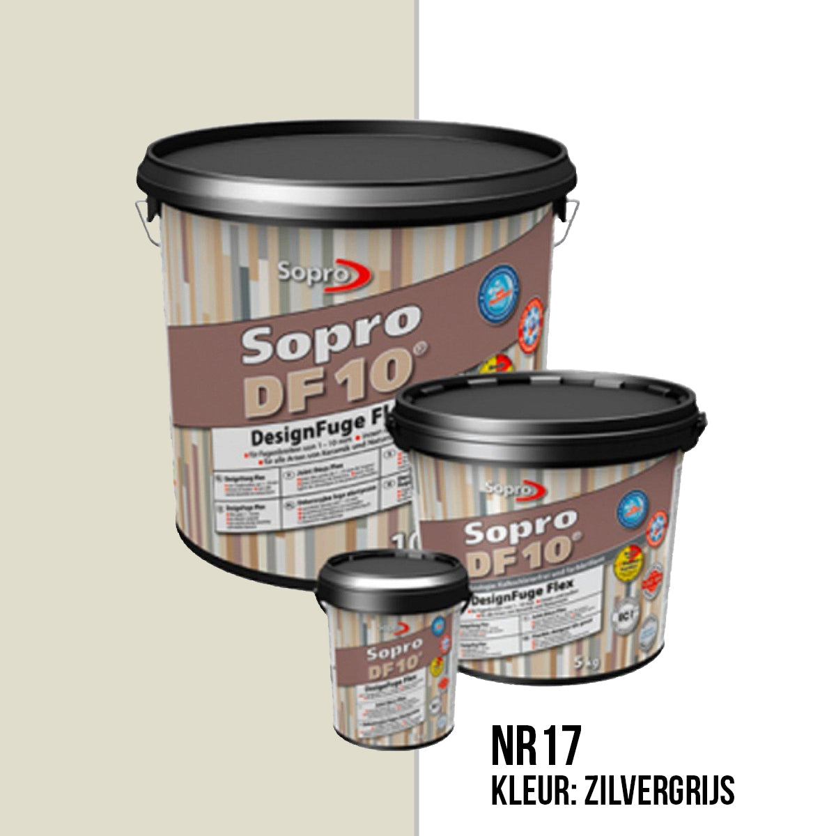Voegmortel Sopro DF 10 Flexibel zilvergrijs nr. 17 5kg - WDtegels