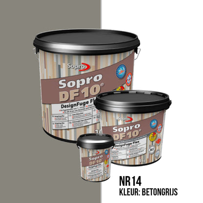 Voegmortel Sopro DF 10 Flexibel betongrijs nr. 14 1kg - WDtegels