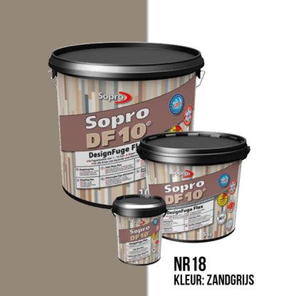 Voegmortel Sopro DF 10 Flexibel zandgrijs nr. 18 1kg - WDtegels