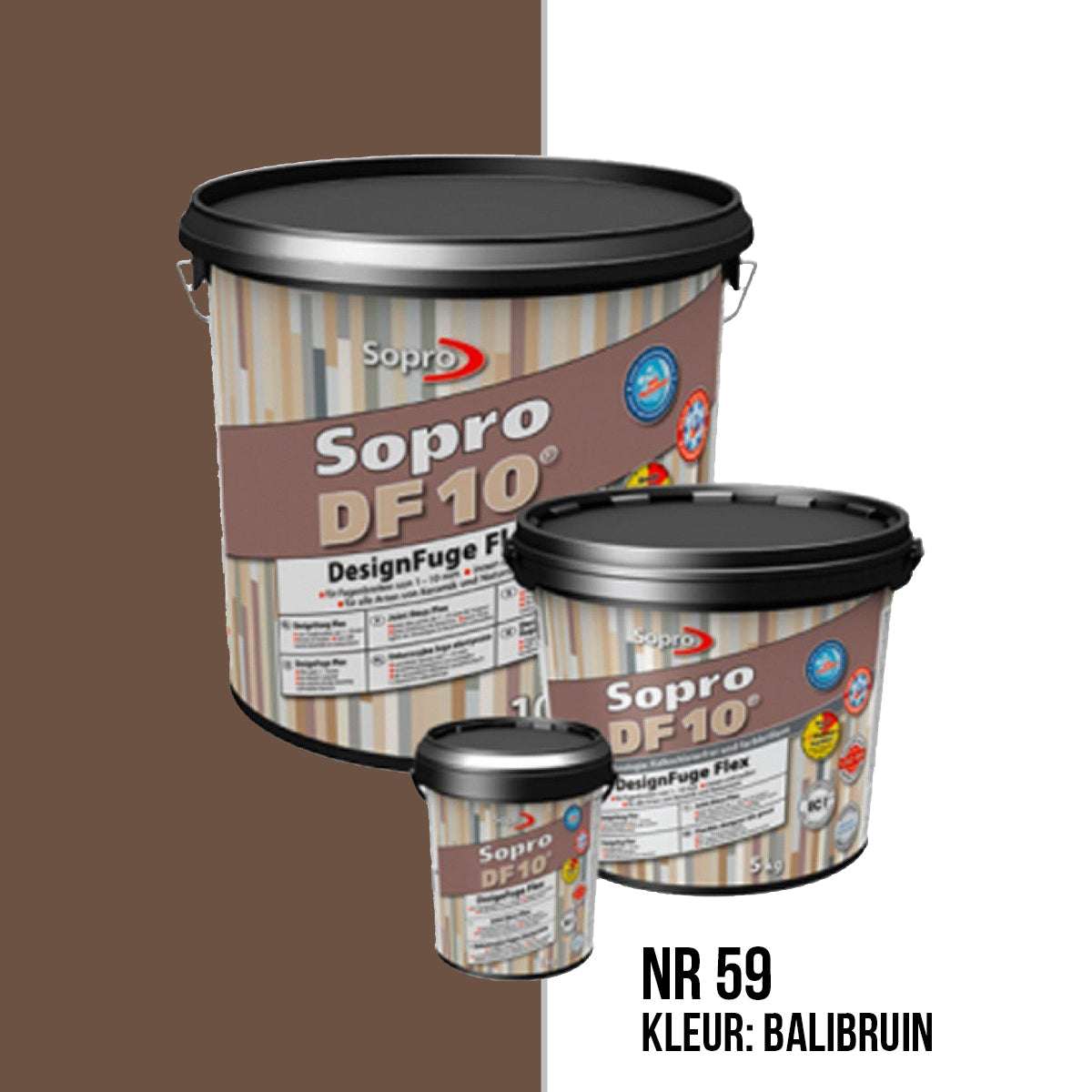 Voegmortel Sopro DF 10 Flexibel balibruin nr. 59 5kg - WDtegels