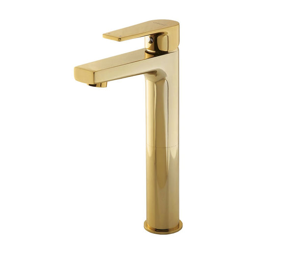 Creavit Sharp Raised Basin Mixer | Gold