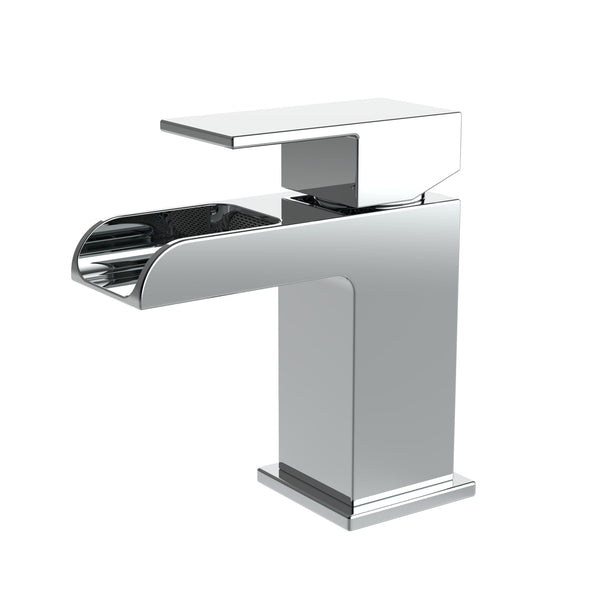 Aloni Square Waterval Wastafelmengkraan | Chroom