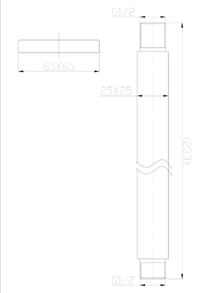 Wiesbaden 304-douchearm vierkant plafond | 20cm | RVS - WDtegels