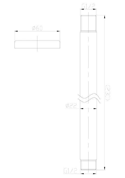 Wiesbaden 304-douchearm rond plafond | 20cm | RVS - WDtegels
