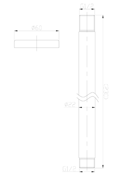 Wiesbaden 304-douchearm rond plafond | 20cm | RVS - WDtegels