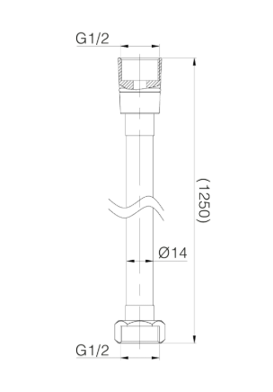 Manguera de ducha cromada Wiesbaden de doble resistencia de 125 cm