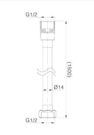 Wiesbaden chrome shower hose 150cm