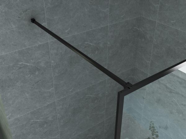 Aloni Inloopdouche | 120X200cm | Mat Zwart | Helder Glas - WDtegels