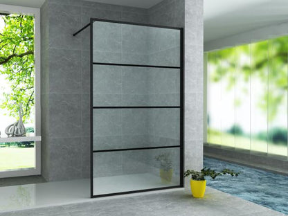 Aloni Inloopdouche | 80X200cm | Mat Zwart | Helder Glas - WDtegels