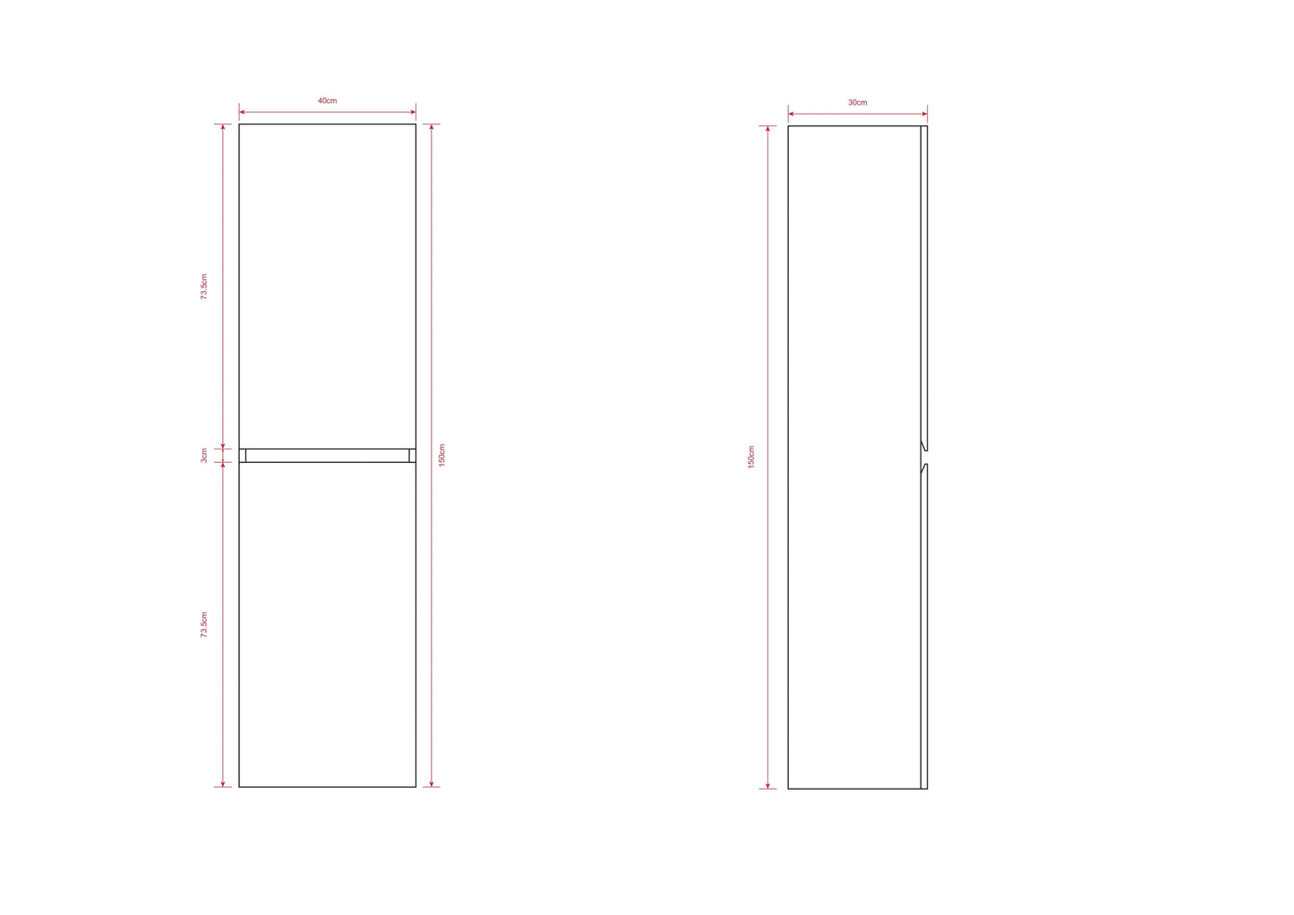 Kolomkast Ruvo - 150cm - Wit