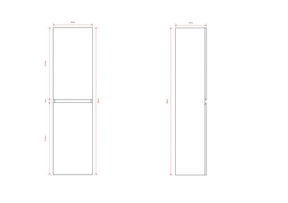 Kolomkast Ruvo - 150cm - Mat zwart - WDtegels