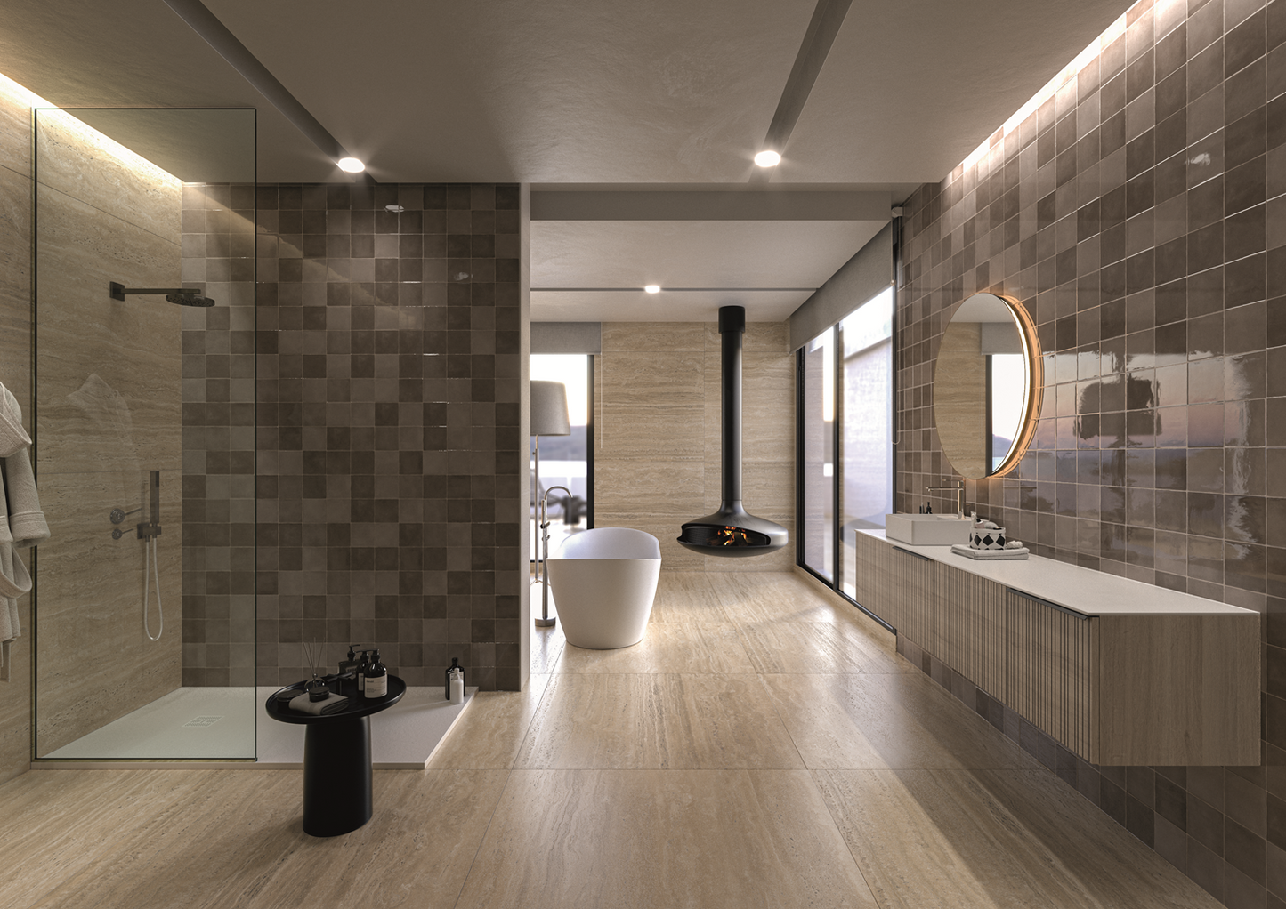 Moos Taupe glans handvorm 13x13