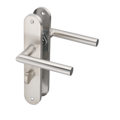 Deurklink Volano in RVS met WC-sluiting 63 mm