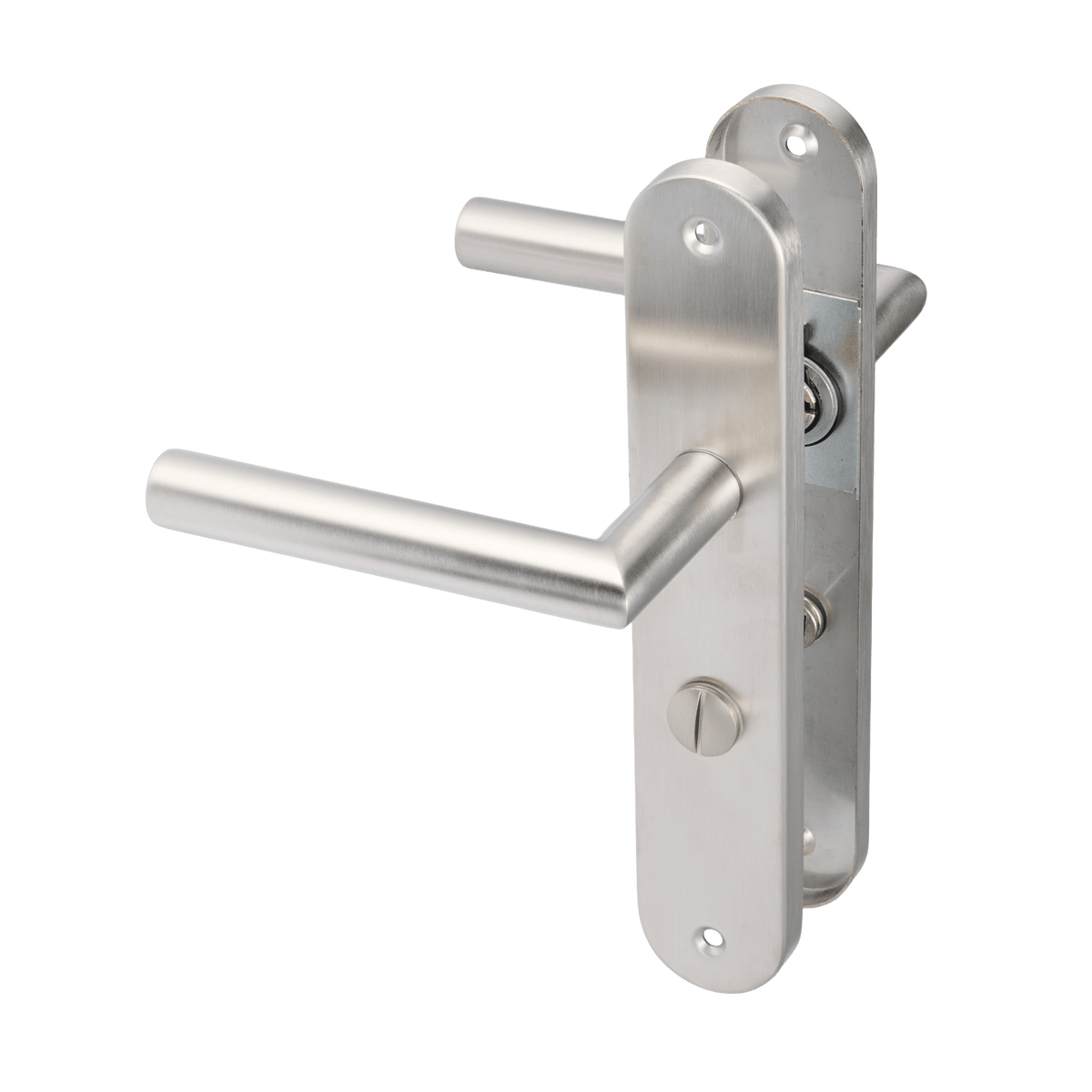 Deurklink Volano in RVS met WC-sluiting 63 mm