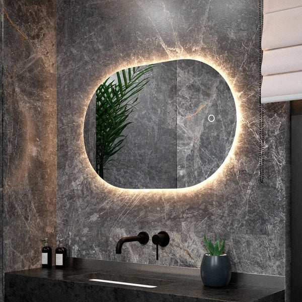 Bathroom mirror - 90x60cm Oval - Frameless