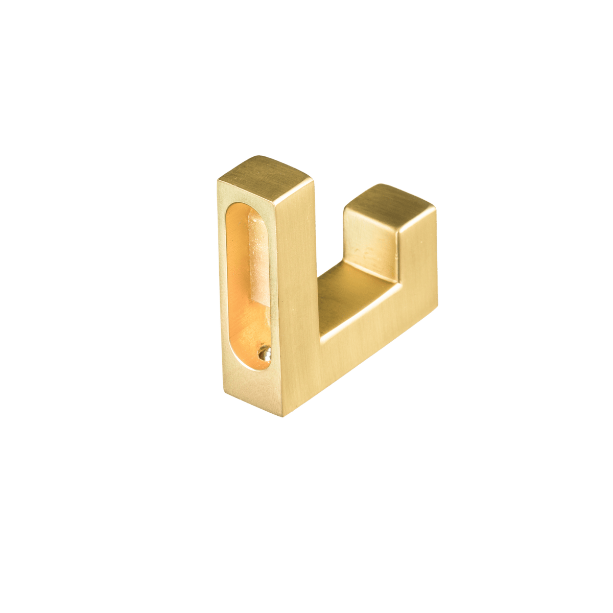 Achterzijde van enkele handdoekhaak in goud