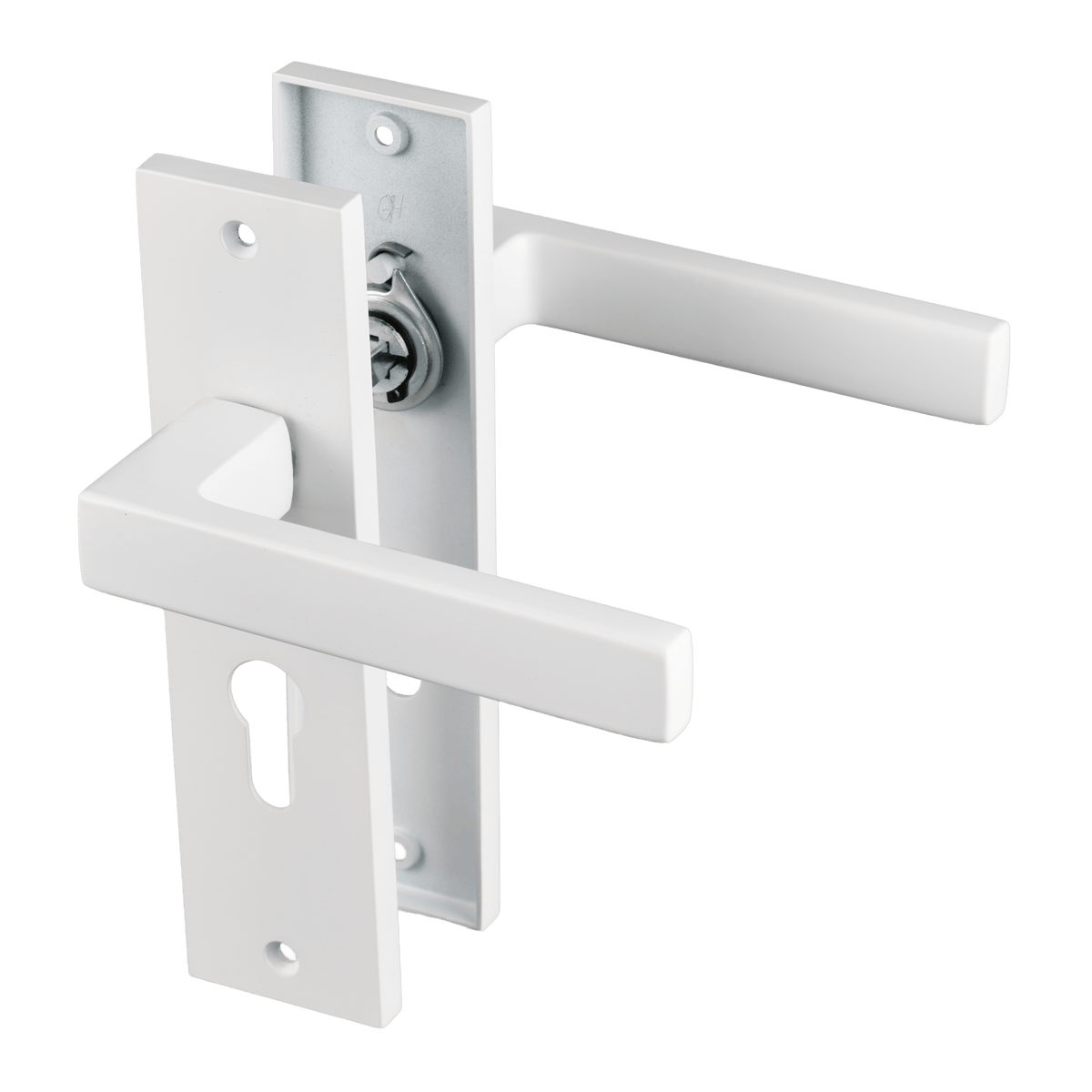 Deurklink Arezzo in wit met cilindergat 55 mm