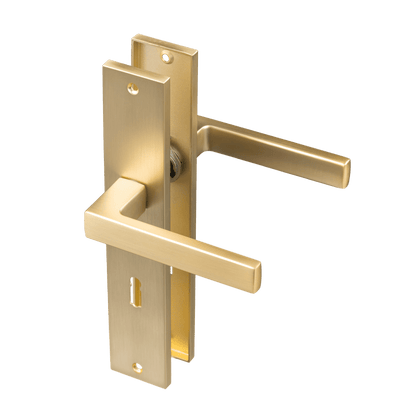 Deurklink Alassio in goud met sleutelgat 56 mm