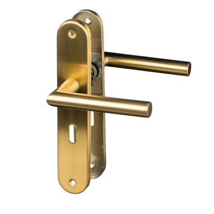 Deurklink Andria in goud met sleutelgat 56 mm