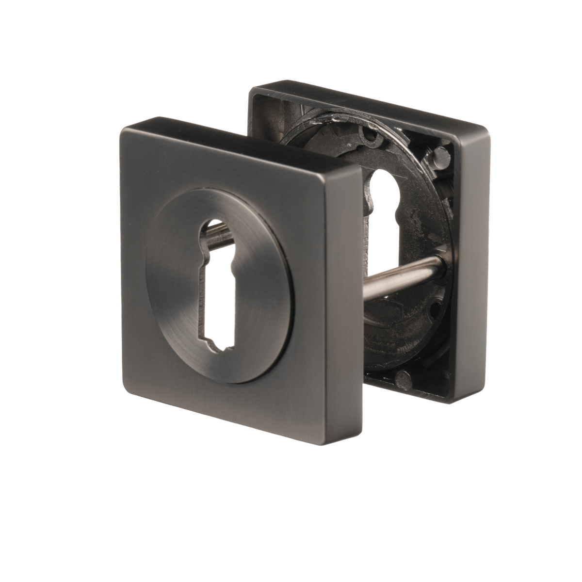 Vierkant sleutelrozet in gun metal