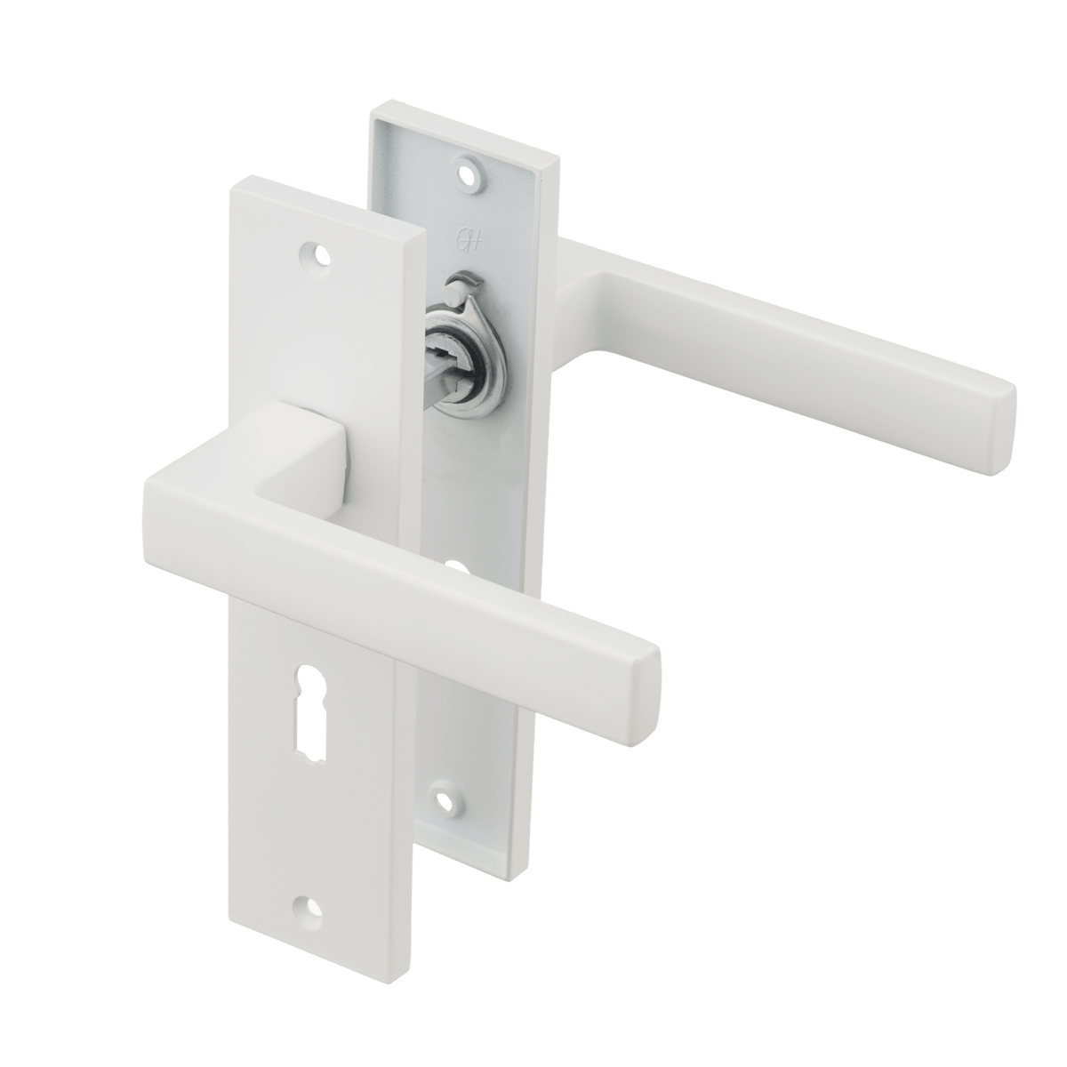 Deurklink Arezzo in wit met sleutelgat 56 mm