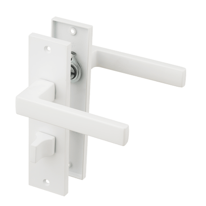 Deurklink Arezzo in wit met WC-sluiting 63 mm