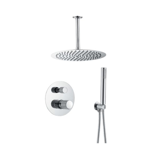 Astri - Chrome Inbouw Regendouche Plafond - Draaiknoppen