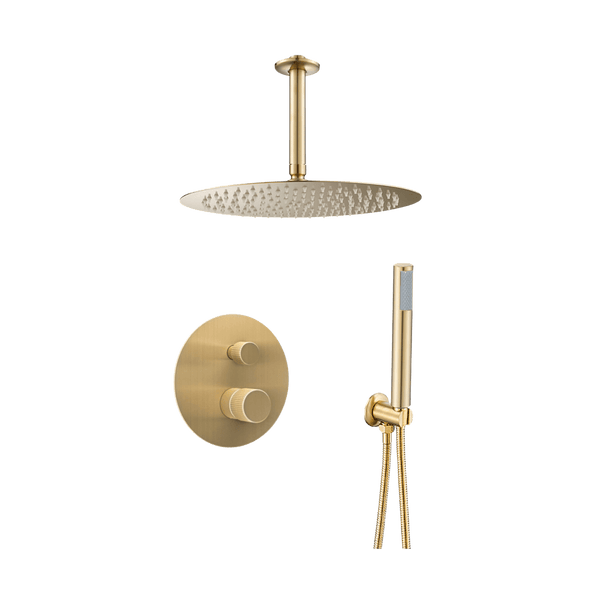 Astri - Gouden Inbouw Regendouche Plafond - Draaiknoppen