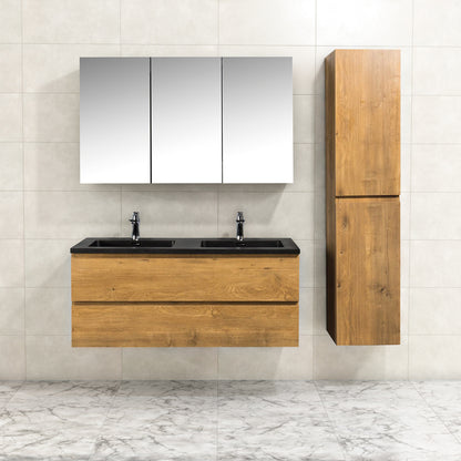 Onderkast badkamermeubel Tieme mat donker eiken 120x50x48cm - WDtegels