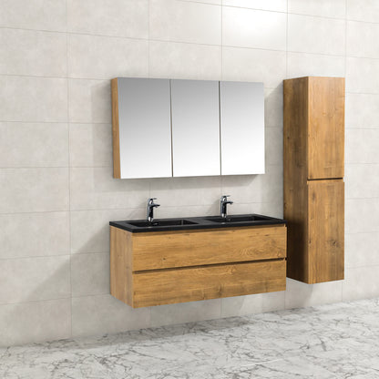 Onderkast badkamermeubel Tieme mat donker eiken 120x50x48cm - WDtegels