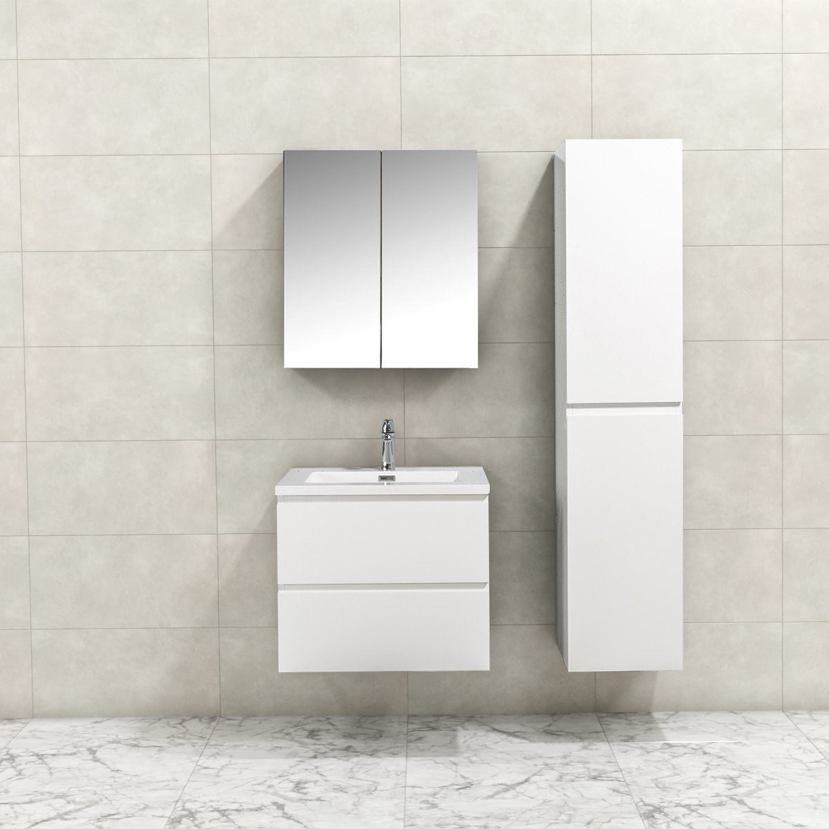 Onderkast badkamermeubel Tieme hoogglans wit 60x50x48cm