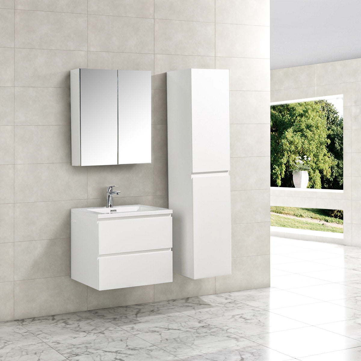 Onderkast badkamermeubel Tieme hoogglans wit 60x50x48cm