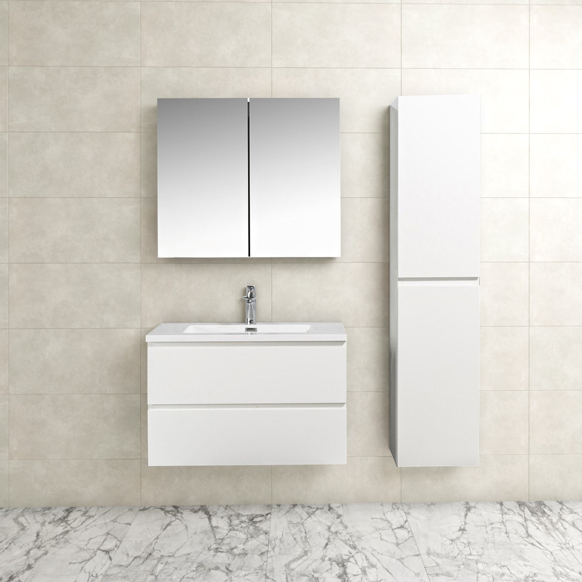 Onderkast badkamermeubel Tieme hoogglans wit 80x50x48cm