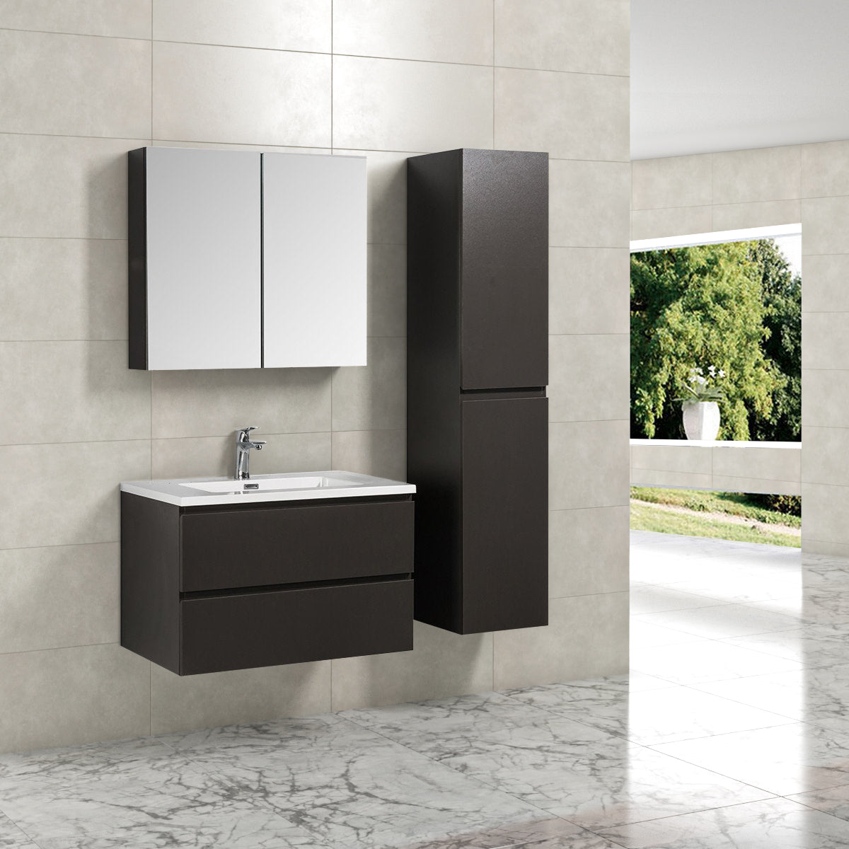 Onderkast badkamermeubel Tieme mat grijs 80x50x48cm - WDtegels