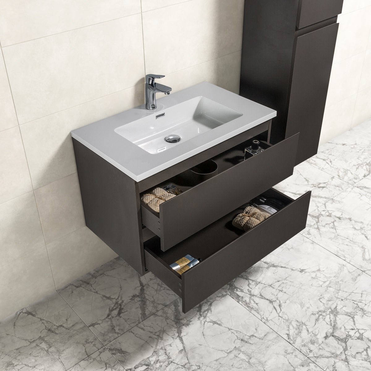 Onderkast badkamermeubel Tieme mat grijs 80x50x48cm - WDtegels