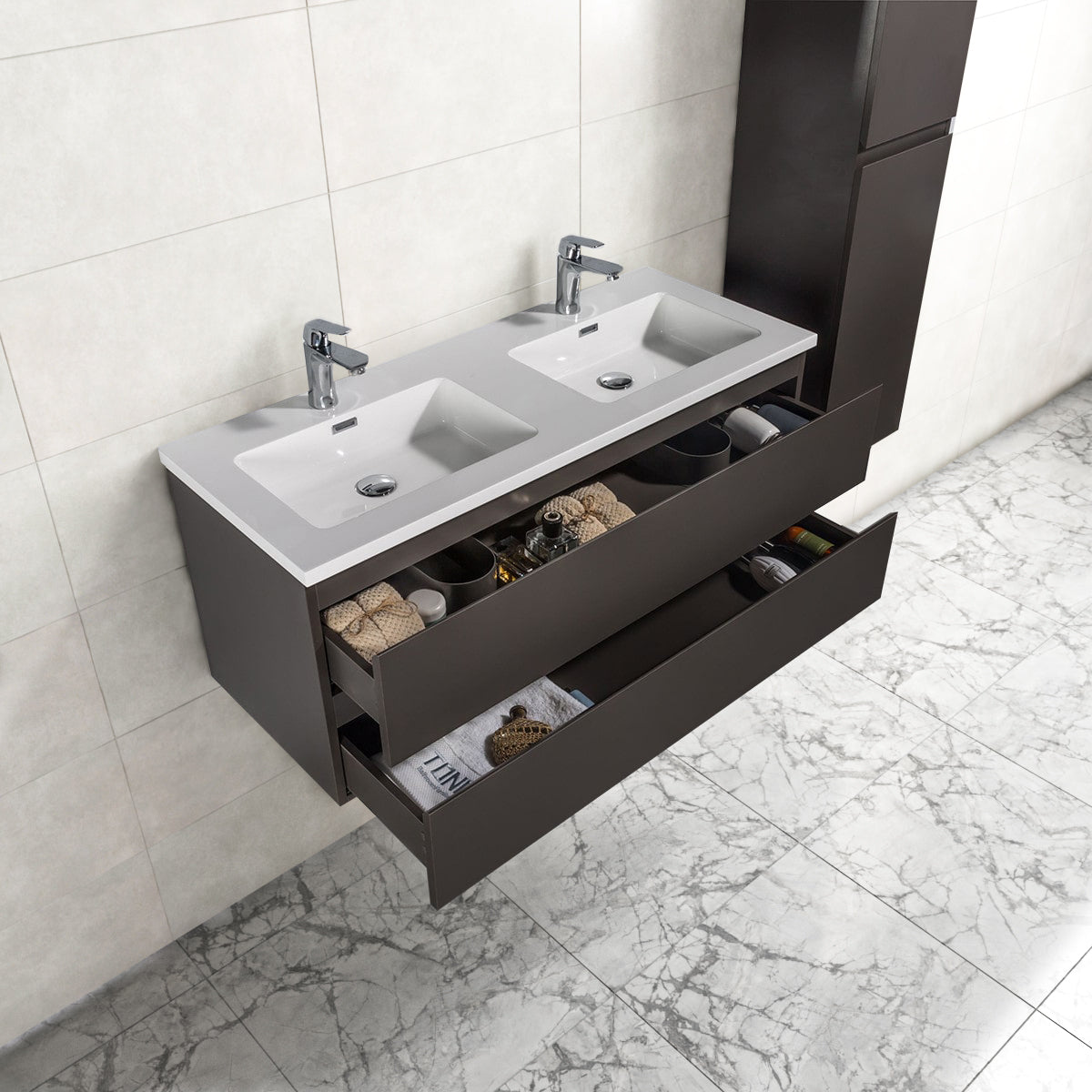 Onderkast badkamermeubel Tieme mat grijs 120x50x48cm