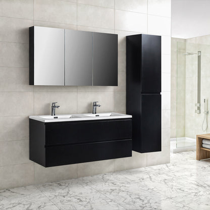 Onderkast badkamermeubel Tieme mat zwart 120x50x48cm