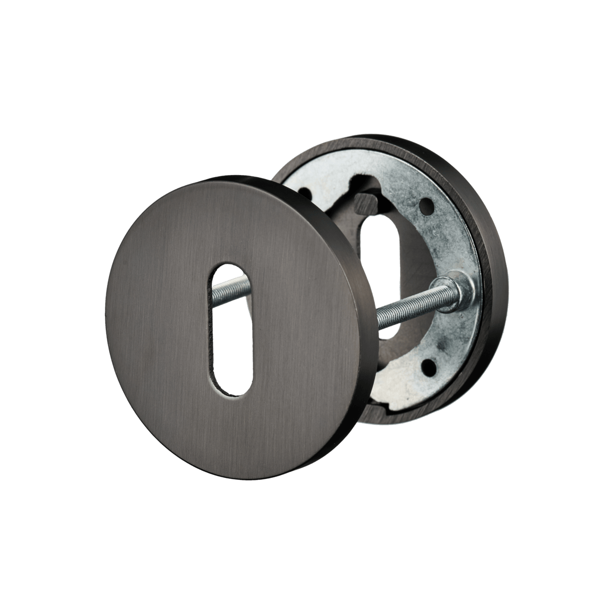 Rond sleutelrozet in gun metal