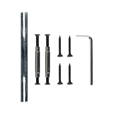Bevestigingsmateriaal voor deurklink Belluno in zwart met WC-sluiting 63 mm