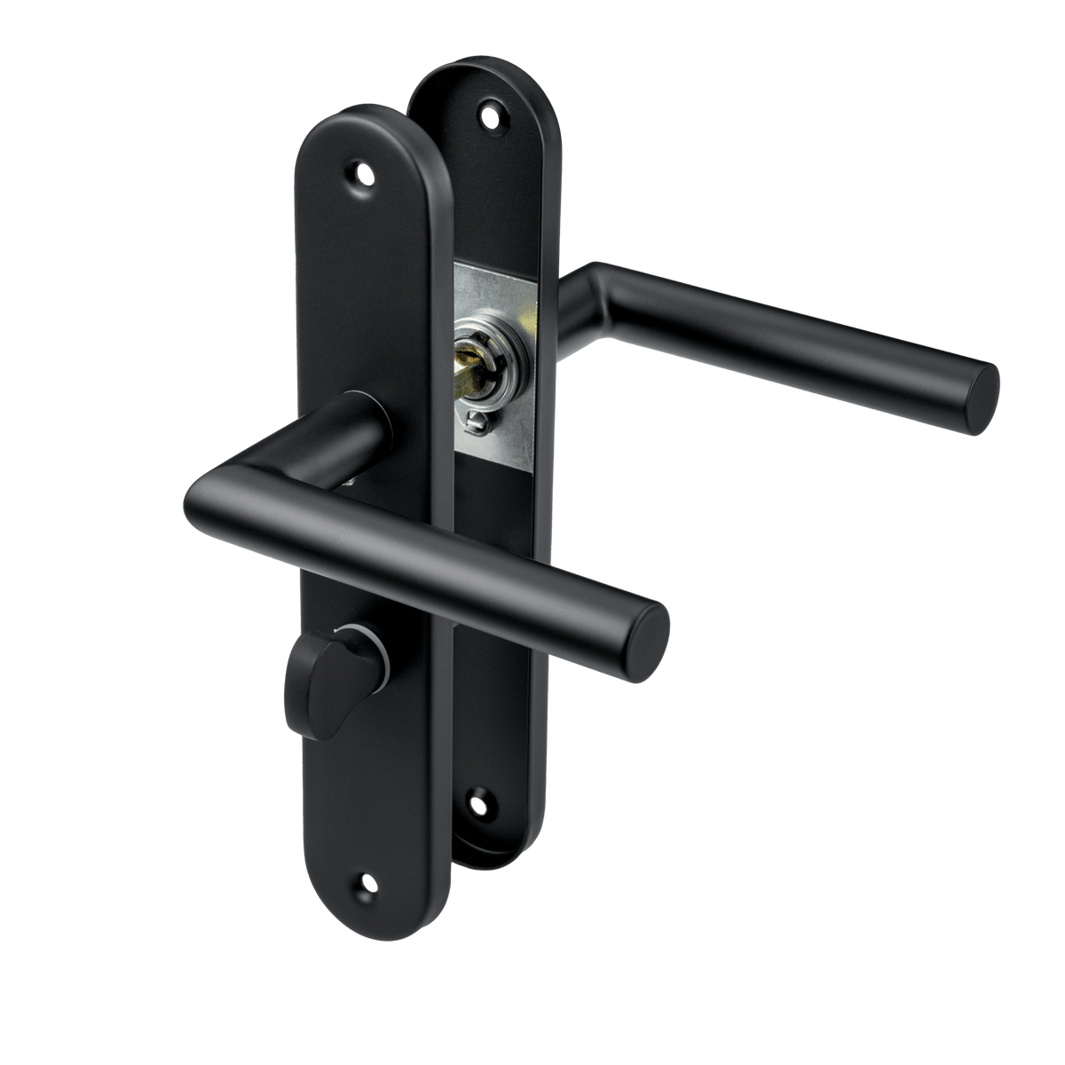 Deurklink Belluno in zwart met WC-sluiting 63 mm