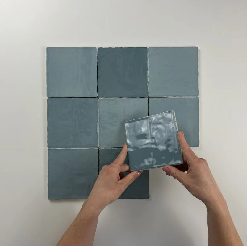 Moos Sky glans handvorm 13x13 - WDtegels