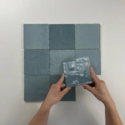 Moos Sky glans handvorm 13x13 - WDtegels
