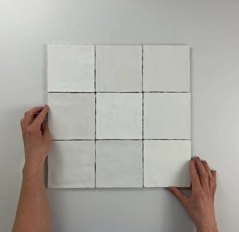 Moos White glans handvorm 13x13