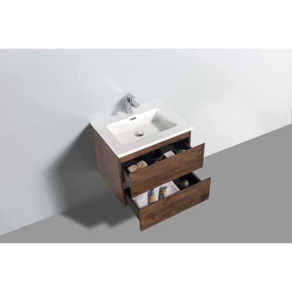 Badkamermeubel Tieme mat 60x50x48cm + witte wastafel - donker eiken